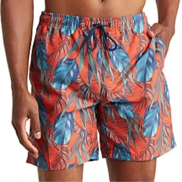 Soul Of London Swim Trunks / Shorts‎  Size XL Red Tropical Beach Vacation NEW - Picture 1 of 8